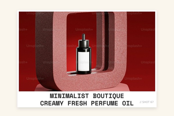 minimalist boutique creamy fresh perfume oil